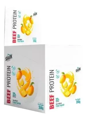 Whey Beef Protein · Display 10 Sachês · 35g - Frutas Tropicais