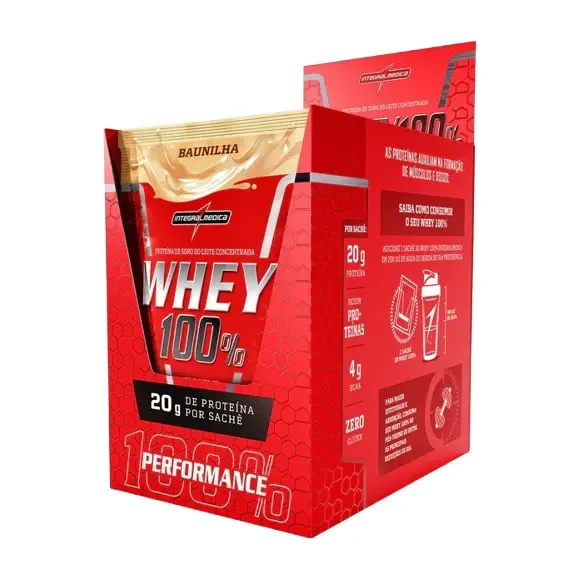 Whey 100% Pure · Display 10 un 20g · Baunilha