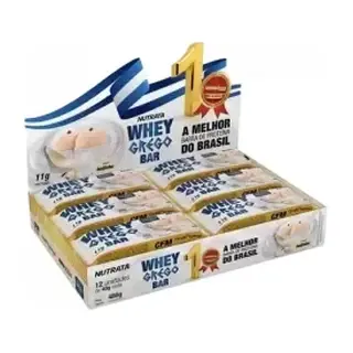 Whey Grego Bar · Display 12 un 40g · Beijinho