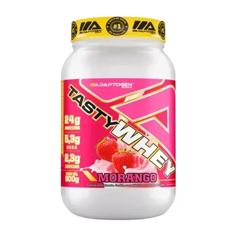 Tasty Whey 3w · Pote 900g · Strawberry Cream