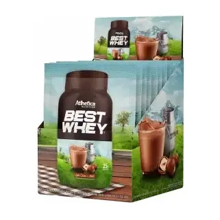 Best Whey · Display 15 sachês 40g · Leite, Cacau e Avelã