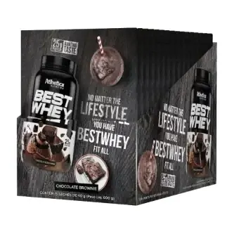 Best Whey · Display 15 sachês 40g · Brownie Chocolate