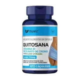 Quitosana, Spirulina, Psyllium, B1 e Cromo 600mg