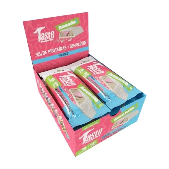 Taste Cookie Bar · Display 12 un 50g · Morango