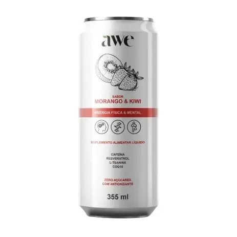Bebida Awe Zero · Lata 355ml · Morango & Kiwi