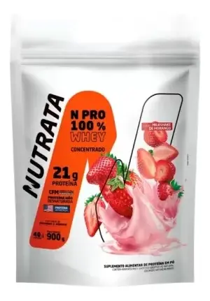 100% Whey N Pro · Refil 900g · Milkshake de Morango