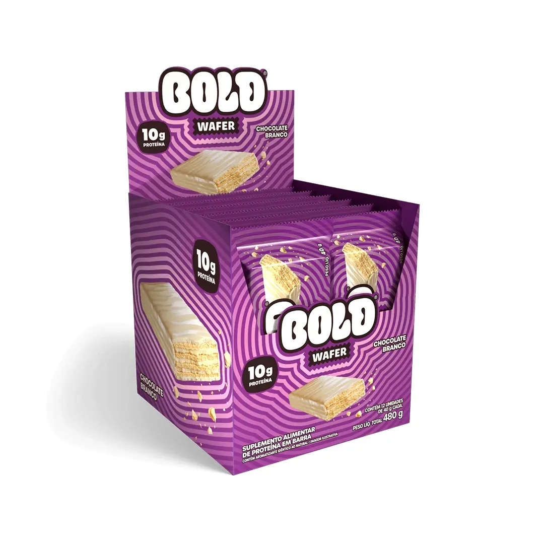 Bold Wafer · Display 12un · 40g - Chocolate Branco