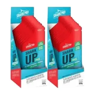 Shark Up Free Gel - Display 10 Sachês · 30g · Morango com Maracujá