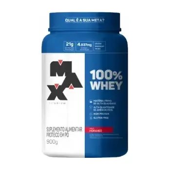 100% Whey · Pote 900g · Morango