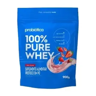 100% Pure Whey · Refil 900g · Morango