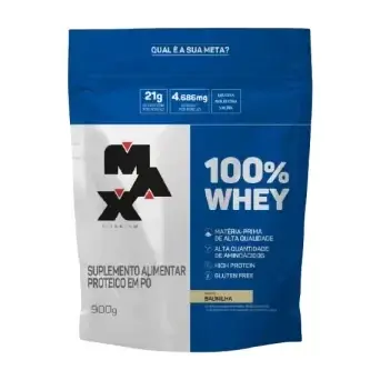 100% Whey · Refil 900g · Baunilha