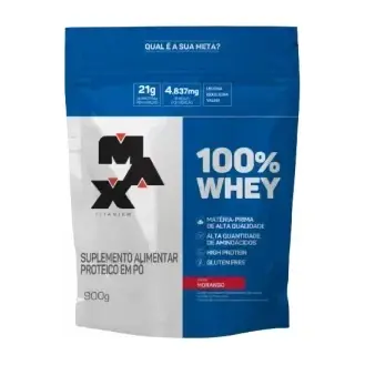 100% Whey · Refil 900g · Morango