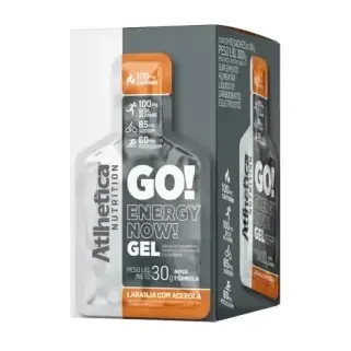 Go! Energy Now Gel · Display 10 sachês 30g · Laranja com Acerola