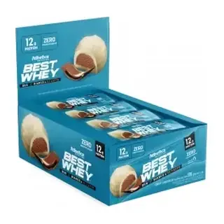 Best Whey Bar 12g Protein · Display 12 un 49g · Bianco & Al Latte