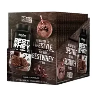 Best Whey · Display 15 sachês 40g · Double Chocolate