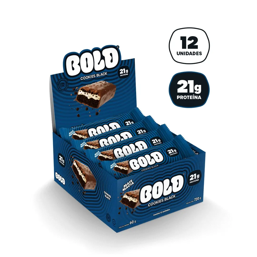 Bold Bar · Display 12un · 60g - Cookies Black