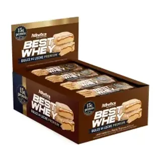 Best Whey Bar 15g Protein · Display 12 un 62g · Dulce de Leche Premium