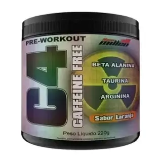 C4 Caffeine Free com Colina · Pote 220g · Laranja