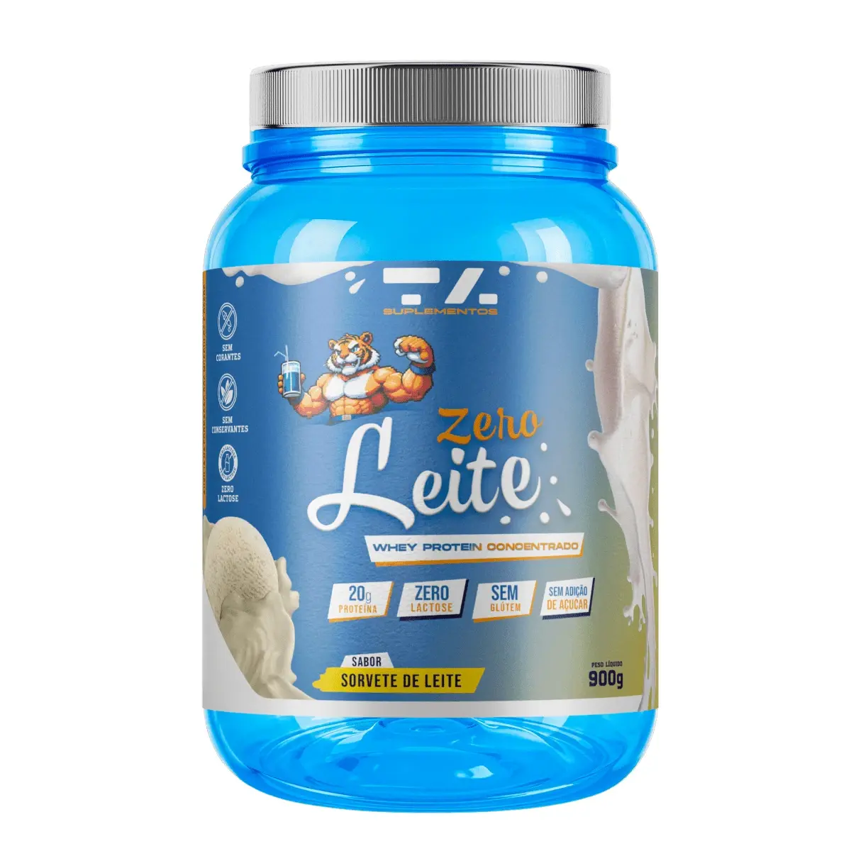 Whey Zero Leite · Pote 900g · Sorvete de Leite